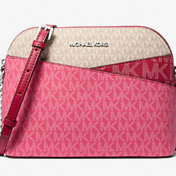 NWT Michael Kors Jet Set Travel Color-Block Logo Crossbody Bag - Picture 3 of 4